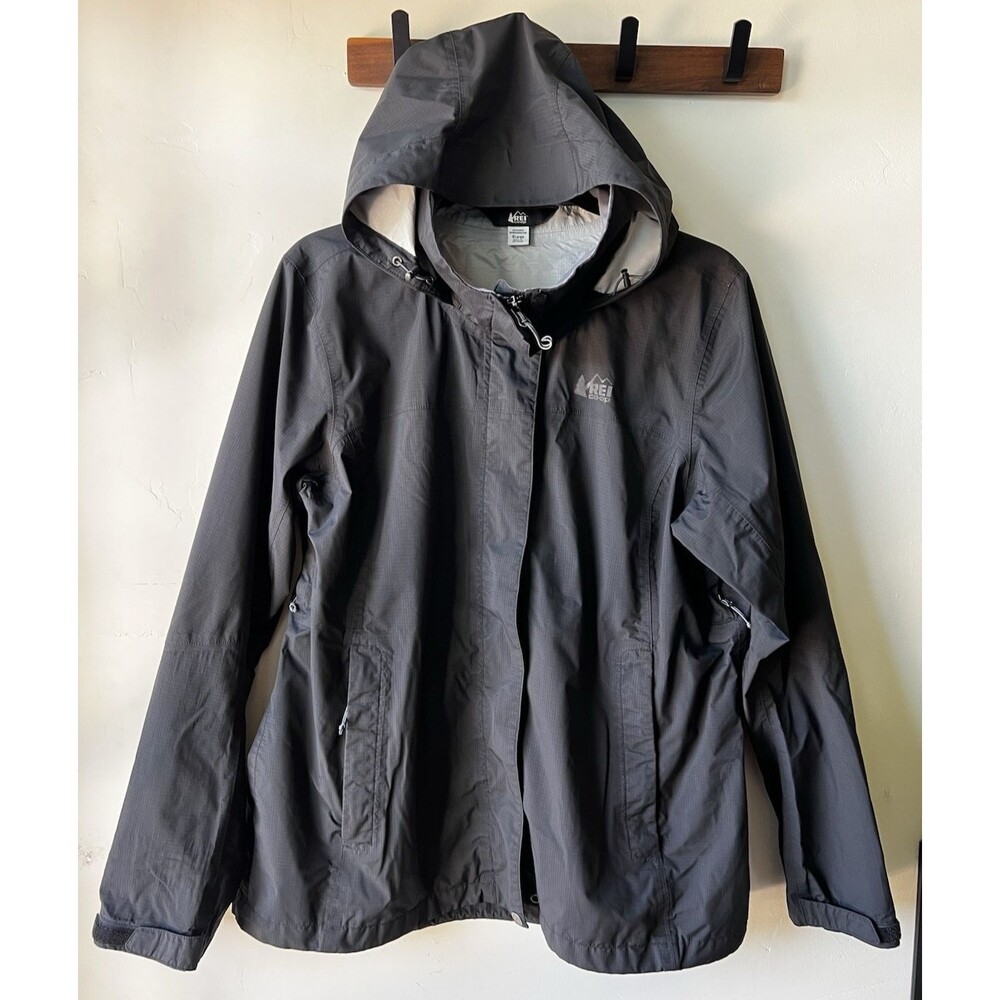 REI Co-op Peak 2.5L Hooded Water Resistant Jacket Gray XL Recycled Nylon Men's